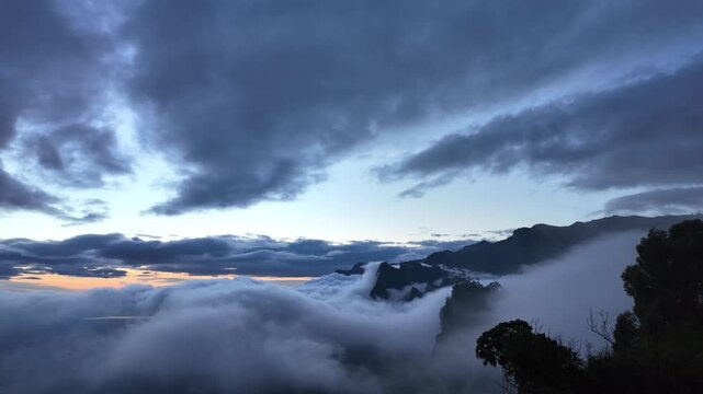 clouds over the mountains
