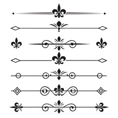 Collection of classic decorative line dividers. © Ella