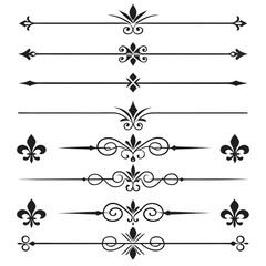 Set of elegant dividers and ornamental borders. © Ella