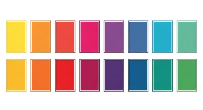 Colorful gradient squares arranged in two rows.