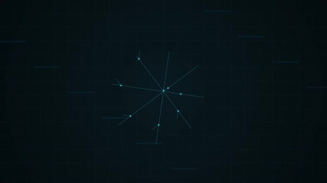 Futuristic HUD UI Interface with Rotating Data Elements