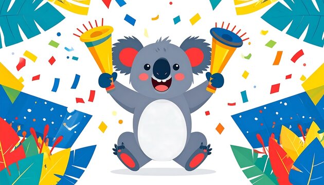 Colorful abstract illustration of a panda bear.