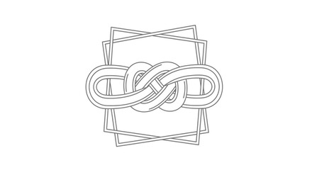Fototapeta premium Abstract Infinity Knot Geometric Design, Endless Loop Symbol, Minimalist Line Art
