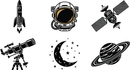 A futuristic astronaut wearing  illustration helmet with a looking up at satellite © Nature Dairy 2.0