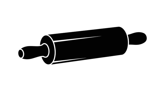 Black Silhouette of a Wooden Rolling Pin Icon