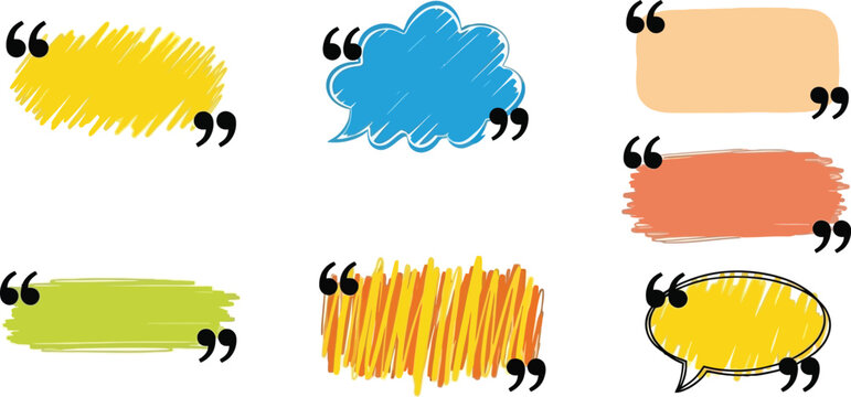 Colorful speech bubble quote illustration set