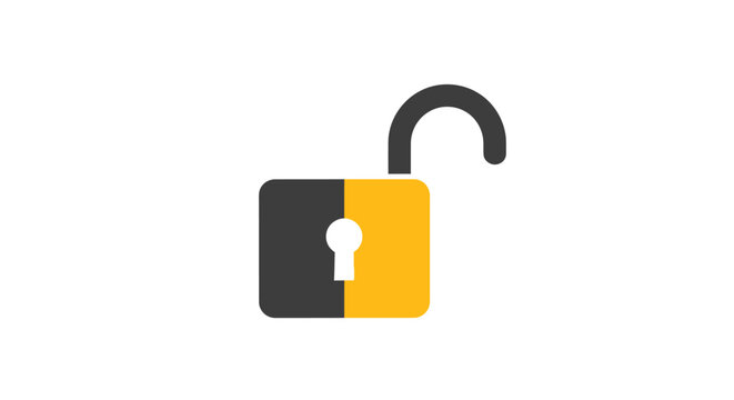 Open padlock icon symbolizing security unlocked, access granted, and freedom.