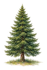 Fototapeta premium PNG Lush evergreen tree illustration.