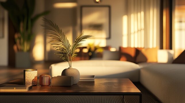 Warm interior living room