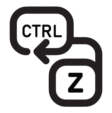 Ctrl Z undo keyboard shortcut vector icon for software design interface