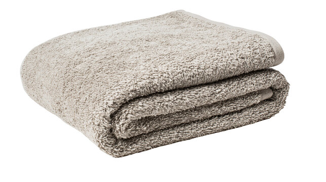 Folded terry cloth towel neutral beige color, soft texture