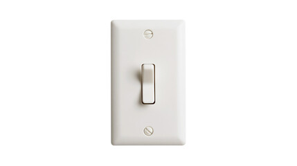 Single toggle light switch with white plate and screws © Theodore