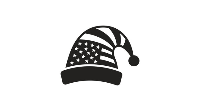 American Flag Santa Hat Icon