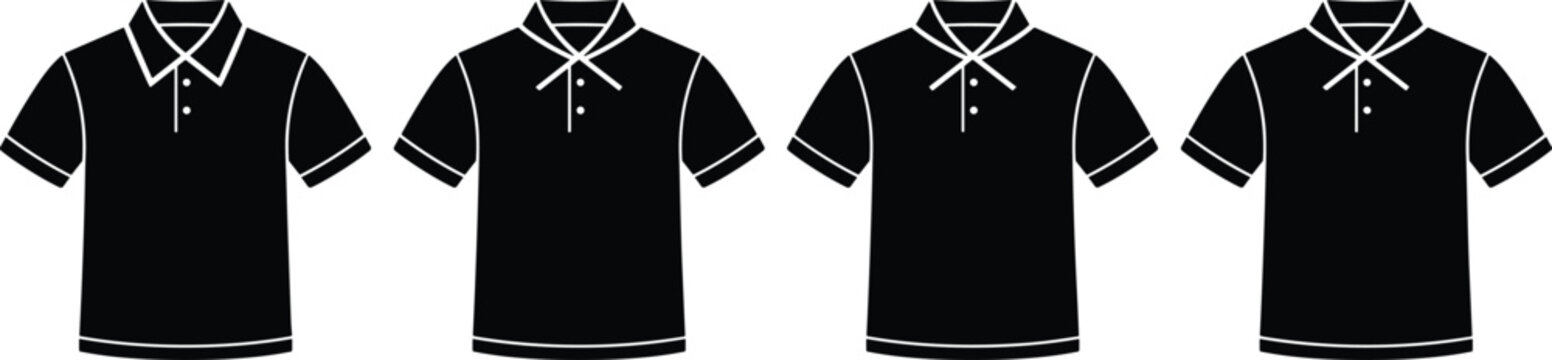 Vector illustration of polo shirts with collar and buttons representing fashion, uniform, and apparel themes