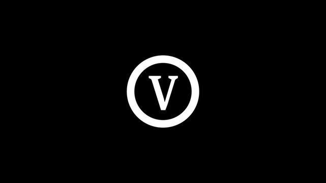 Alphabet Letter Icon Animation in Circle Frame, Typography Symbol Motion Graphic