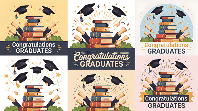 Close up in slow motion of university high school graduates throwing their square academic Tudor bonnet cap into the air graduation ceremony. Students Celebration of a MBA bachelor and master degree
