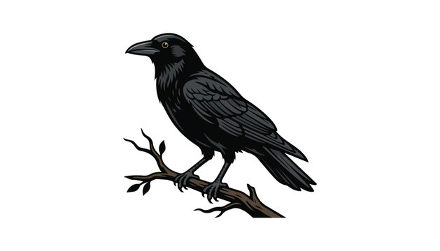 crow bird clipart vector illustration
