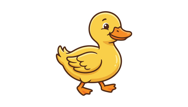 yellow duck clipart vector illustration