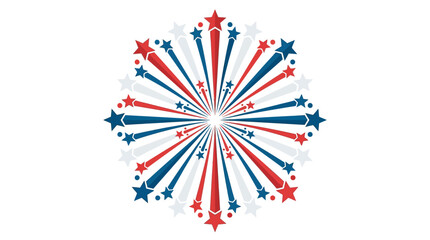 Fototapeta premium Red white and blue starburst design.