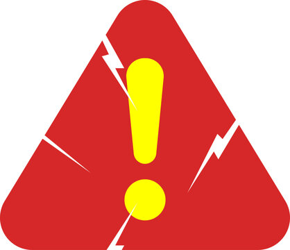 Red Warning Triangle with Exclamation Mark and Lightning Bolts &ndash; Electrical Hazard Safety Sign
