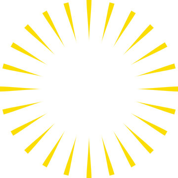 Yellow Sunburst Rays Vector Background &ndash; Radiating Light Burst Abstract Design Element