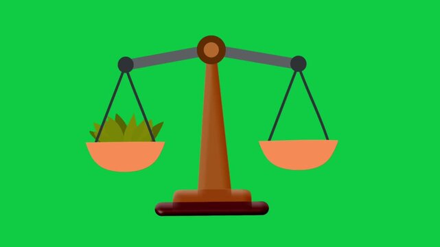 2D Animated Balance Scale with Equality Symbol Detail for Justice Theme