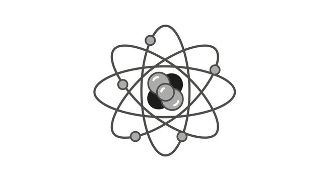 Detailed illustration of an atom structure.