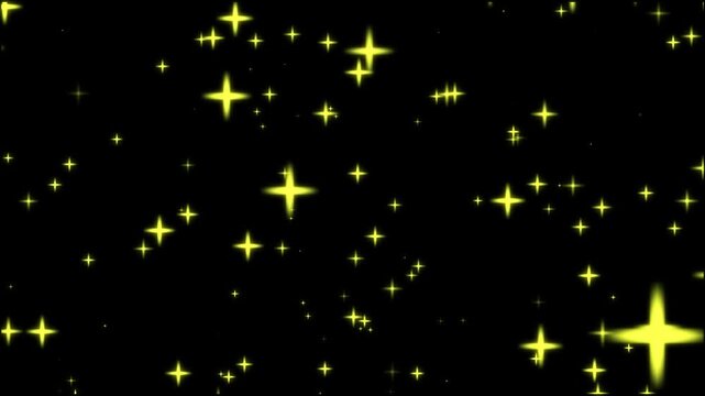Stars seamless loop background animation on black background. 4K animated flickering starfield for night sky background, space visuals, motion graphics, and video editing.