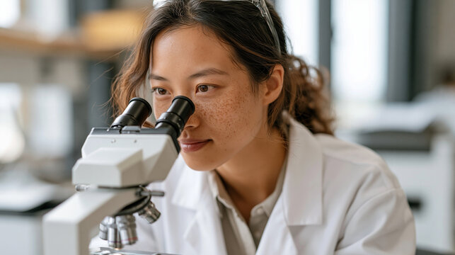 materials scientist examining flexible ceramic composite sheet under polarized light microscope inside university innovation lab, spectral analysis printout curling off printer