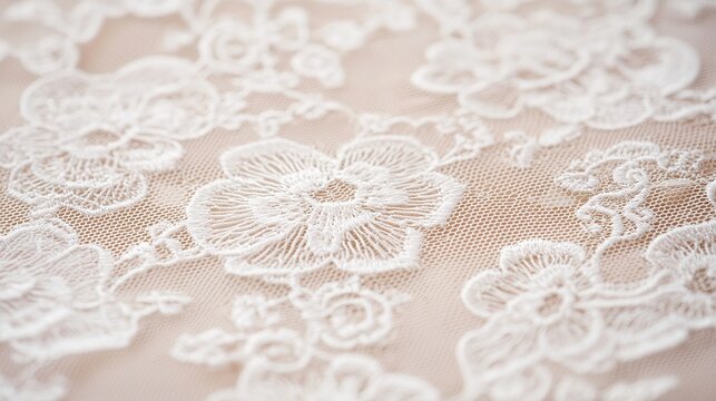 Macro: Intricate beading and sequins on a bridal veil, delicate, luxurious