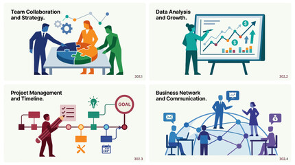 Obraz premium Business Strategy, Data Analysis, Project Management, and Communication Concepts