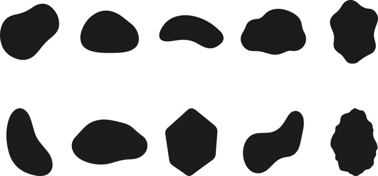 Black stone shapes on white background
