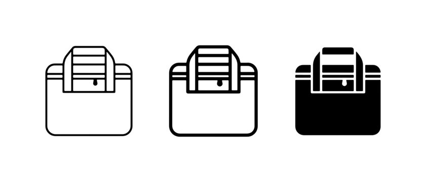 Cooler Bag Icons, Ice Chest Vector Graphics, Portable Cooler Set, Travel Food Storage