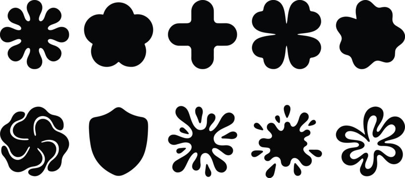 Black ink splat silhouettes