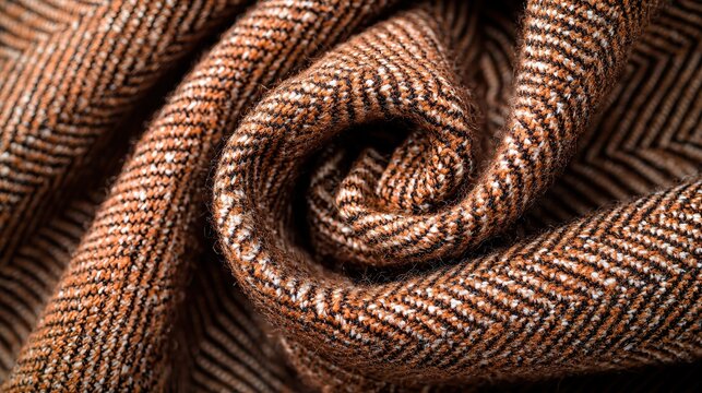 Macro: Woven herringbone pattern on a coat fabric, classic, sophisticated