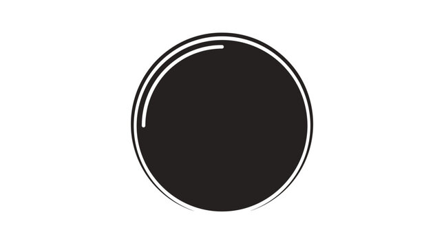 Minimalist Black Circle with White Outline on White Background - Abstract Graphic