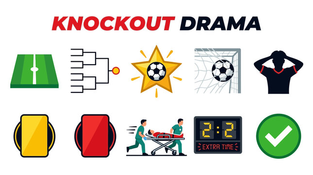 Soccer Knockout Drama Icons and Graphics.