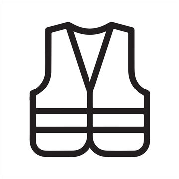 High visibility safety vest icon design.
