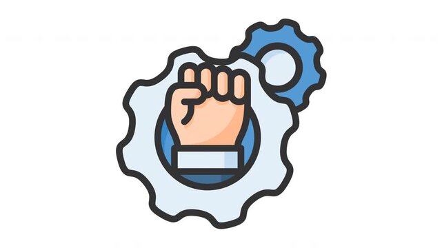 Animated workflow automation icon
