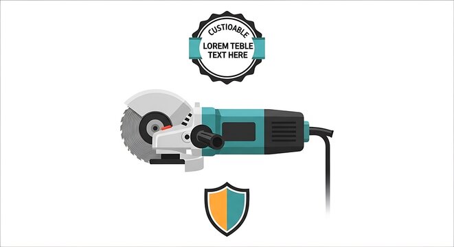Electric angle grinder power tool illustration