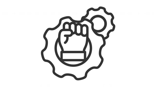 Animated workflow automation icon
