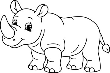 Cute rhino coloring page for kids! Perfect educational material to boost creativity. © SALA-L