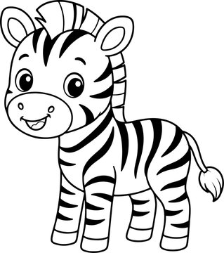 Cute zebra coloring page for kids! Perfect educational worksheet to boost creativity.