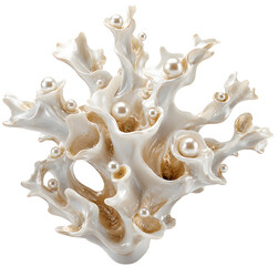Obraz premium floating abstract coral sculpture with pearl-like nodes, high-end product render