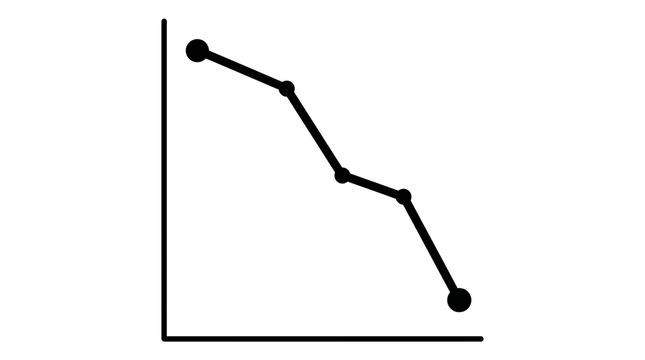 Falling stock market graph, negative trend, financial crisis, economic decline