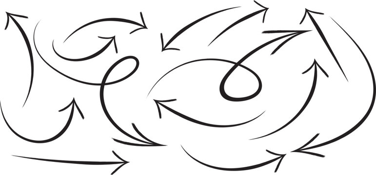 Hand drawn arrows in different directions