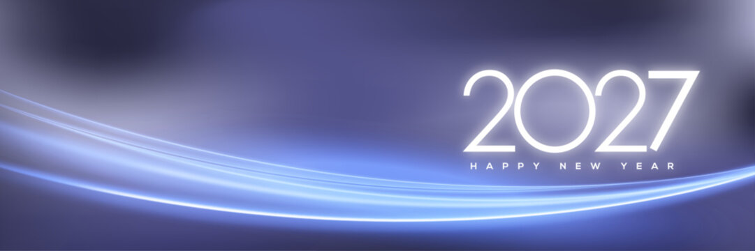 Happy New Year 2027 Greeting Card, Banner, Background
