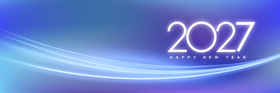 Happy New Year 2027 Greeting Card, Banner, Background
