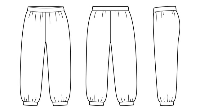 Jogger sweatpants vector template illustration | transparent background
