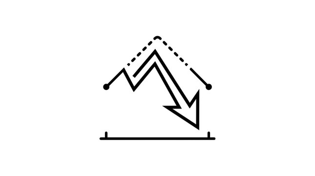 Financial Crisis Downturn Graph Icon Arrow Falling Down
